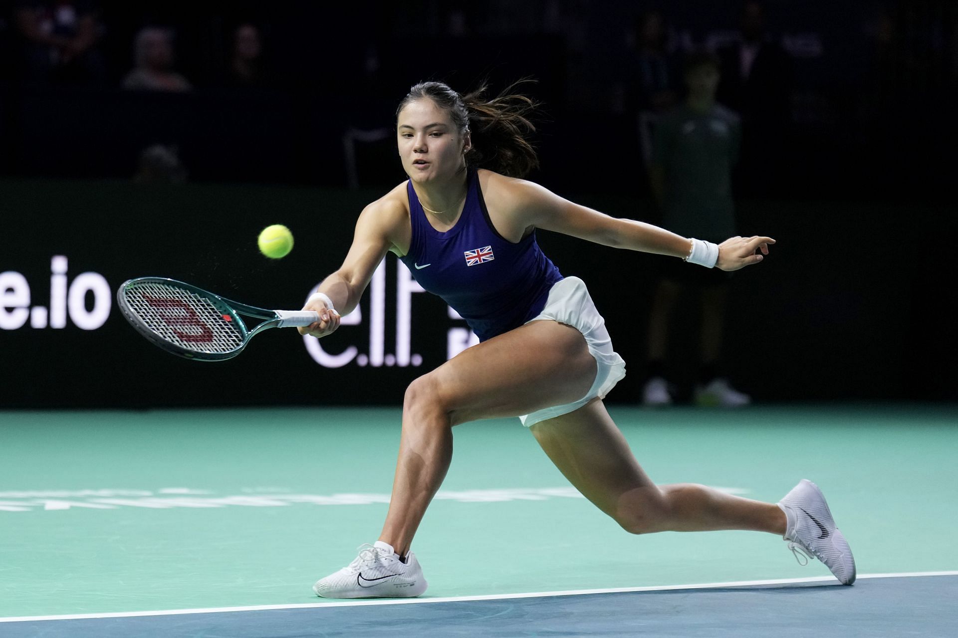 Emma Raducanu at the 2024 Billie Jean King Cup Finals [Image Source: Getty Images]