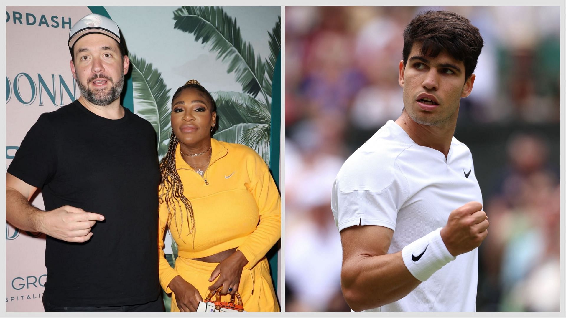 Alexis Ohanian, Serena Williams and Carlos Alcaraz