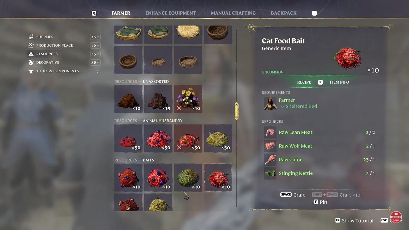 The Cat Food Bait is the most important item you will need for taming this animal (Image via Keen Games | YouTube/@TechWizardStream)