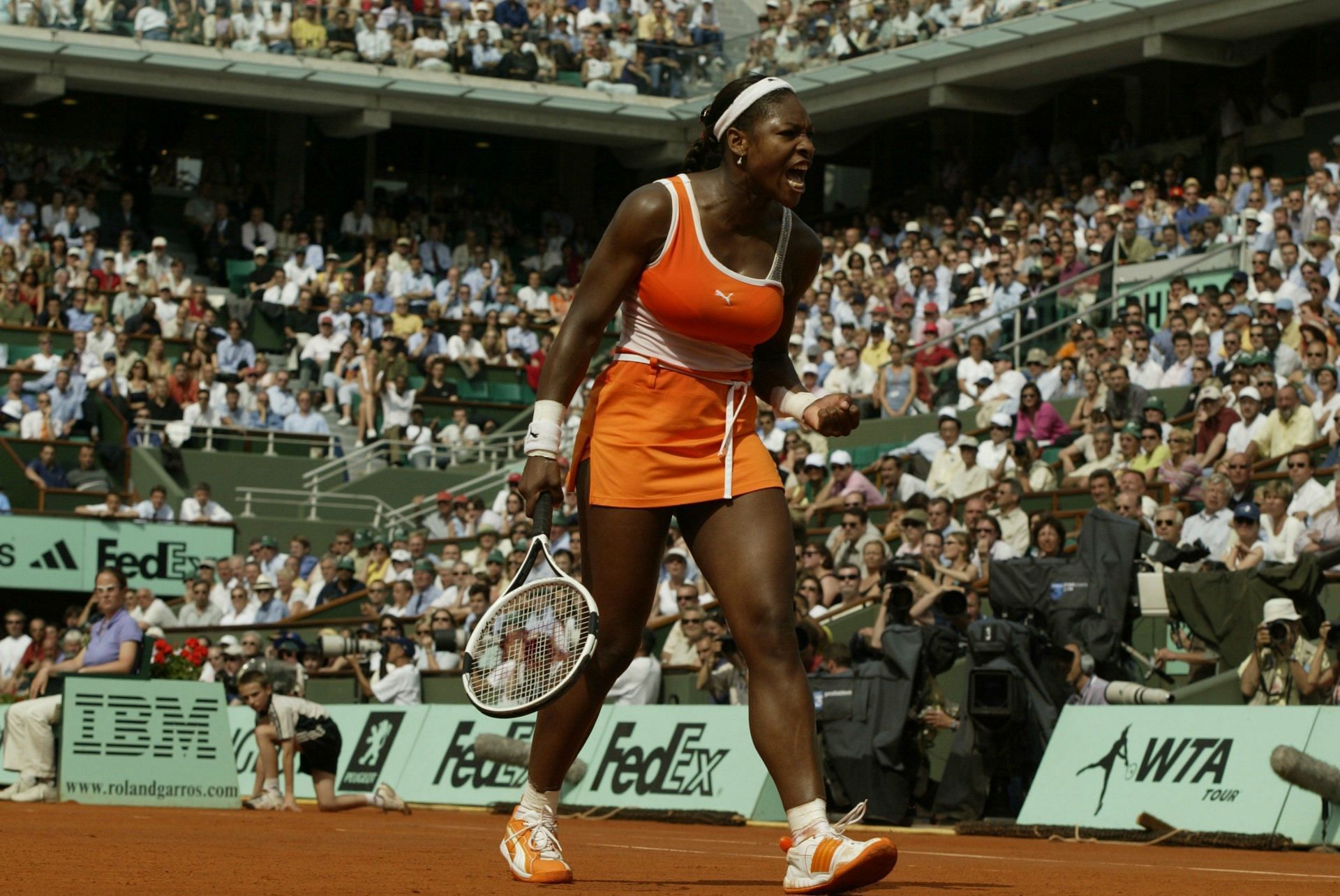 Serena Williams at the French Open 2003. (Photo: Getty)