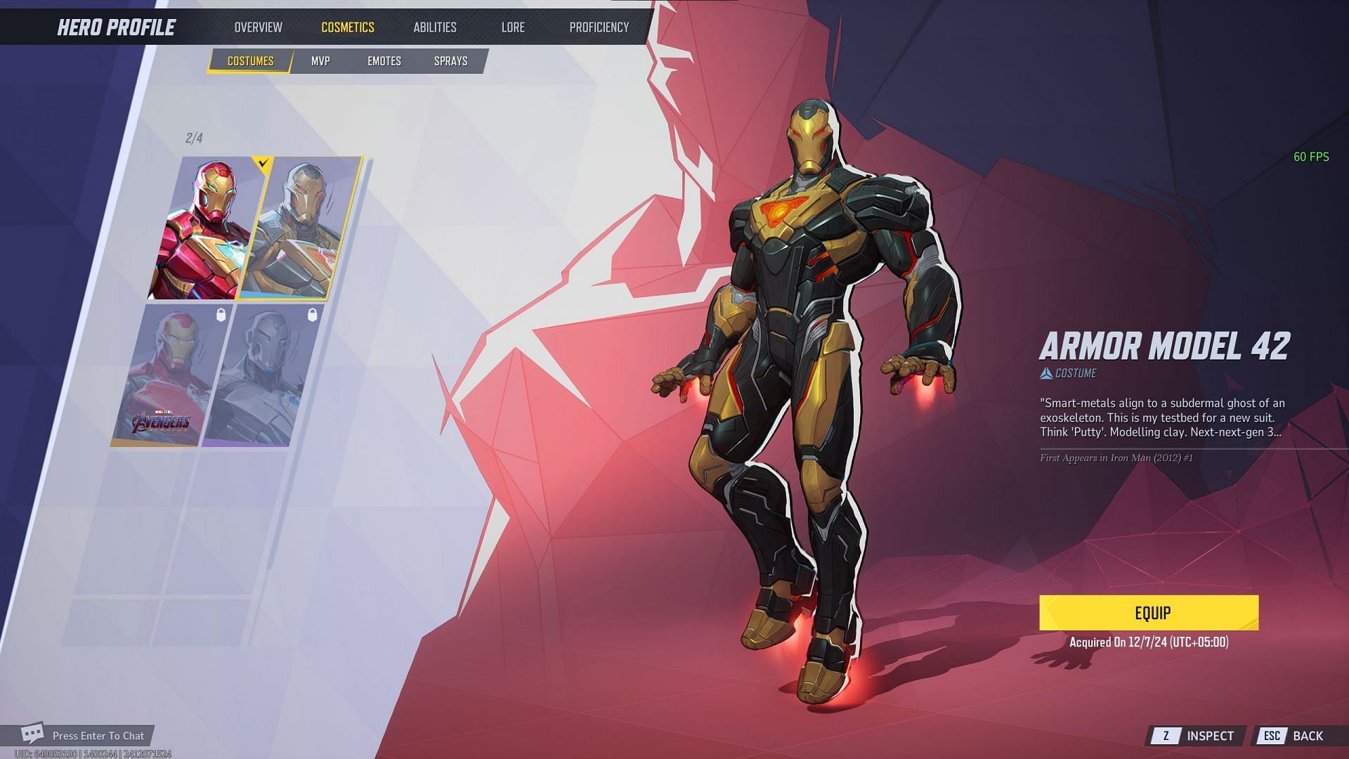 Armor Model 42 Iron Man in Marvel Rivals (Image via NetEase Games)