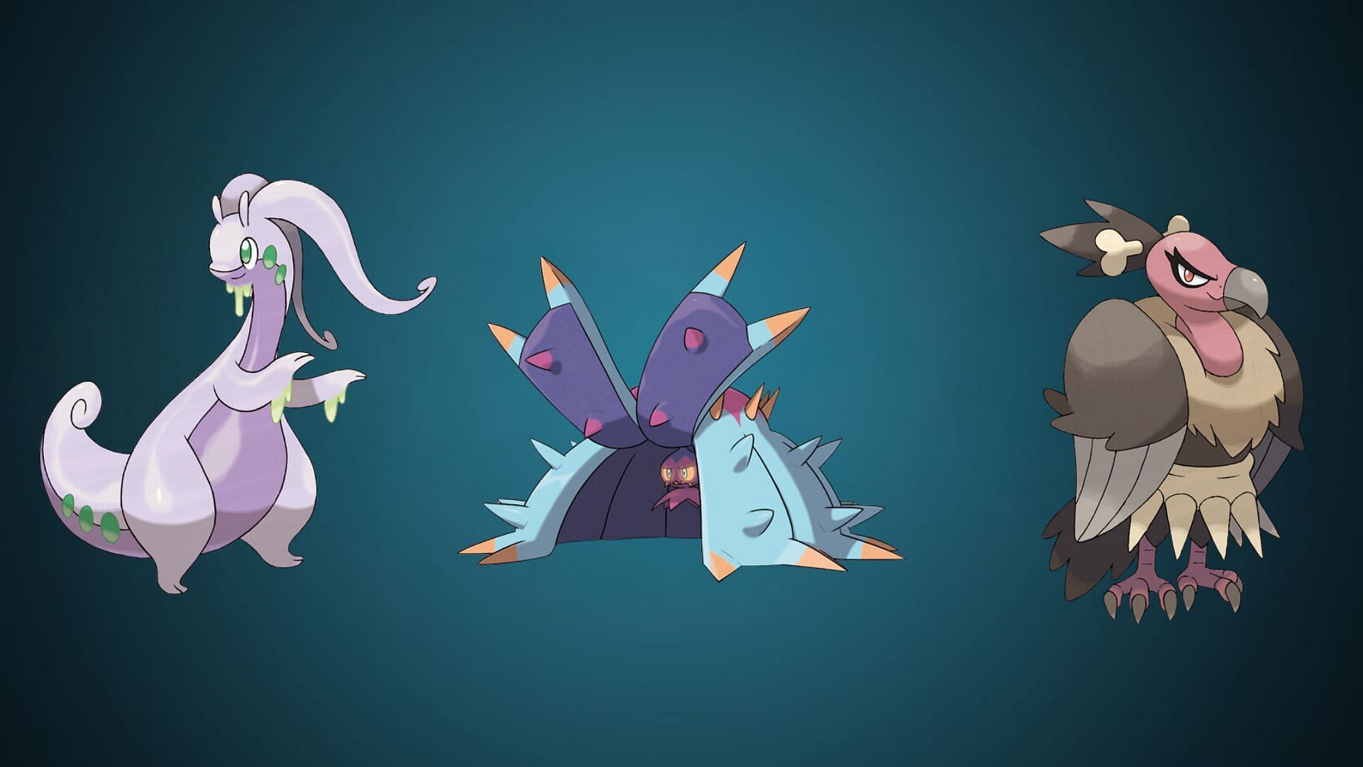 Goodra, Toxapex, and Mandibuzz (Image via TPC)