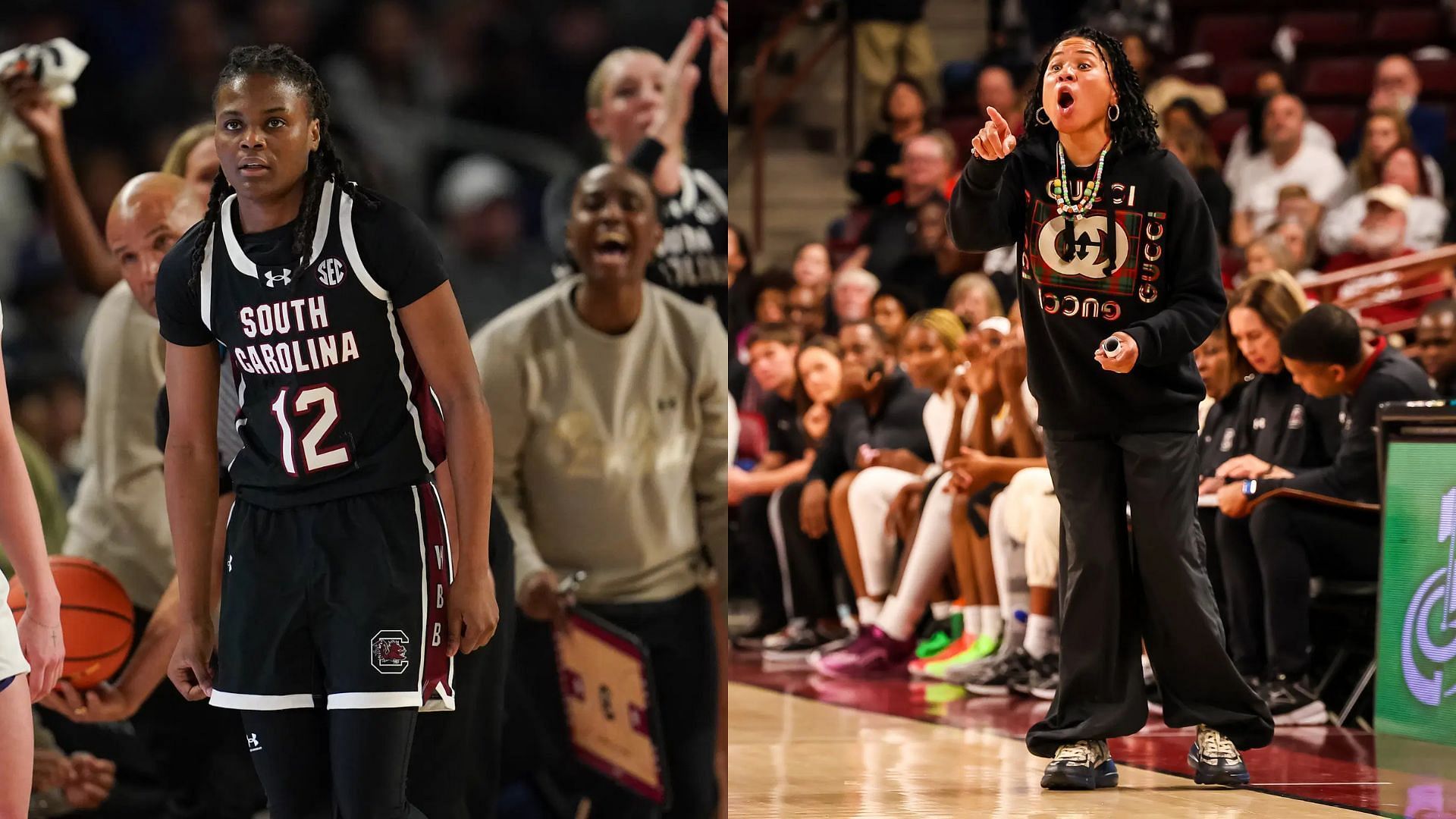 MiLaysia Fulwiley and Dawn Staley