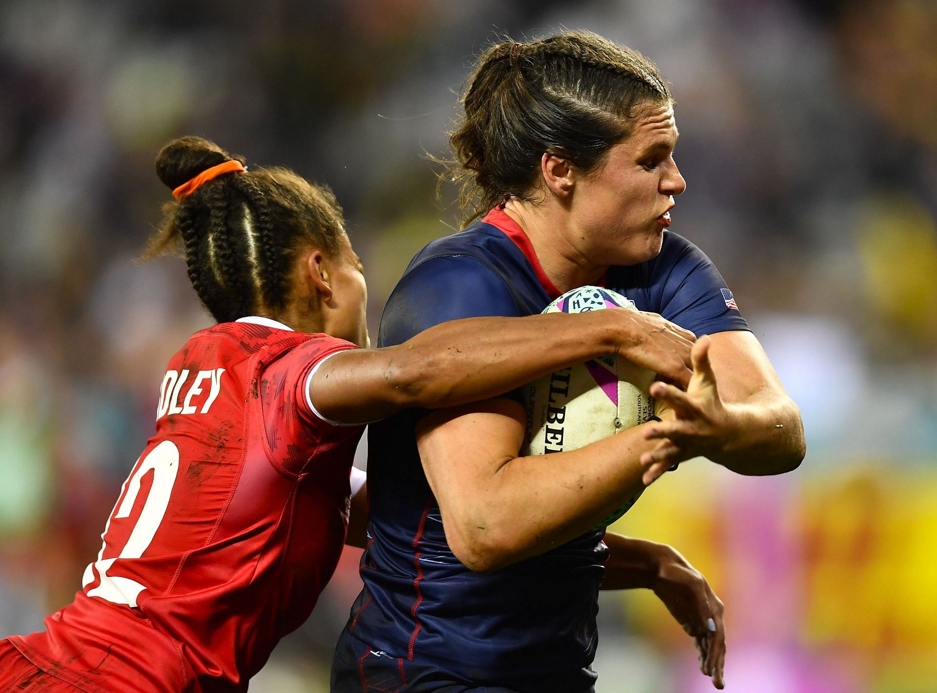 Ilona Maher (in blue) at the 2023 Rugby Sevens World Cup Championships in South Africa (Image: Getty)