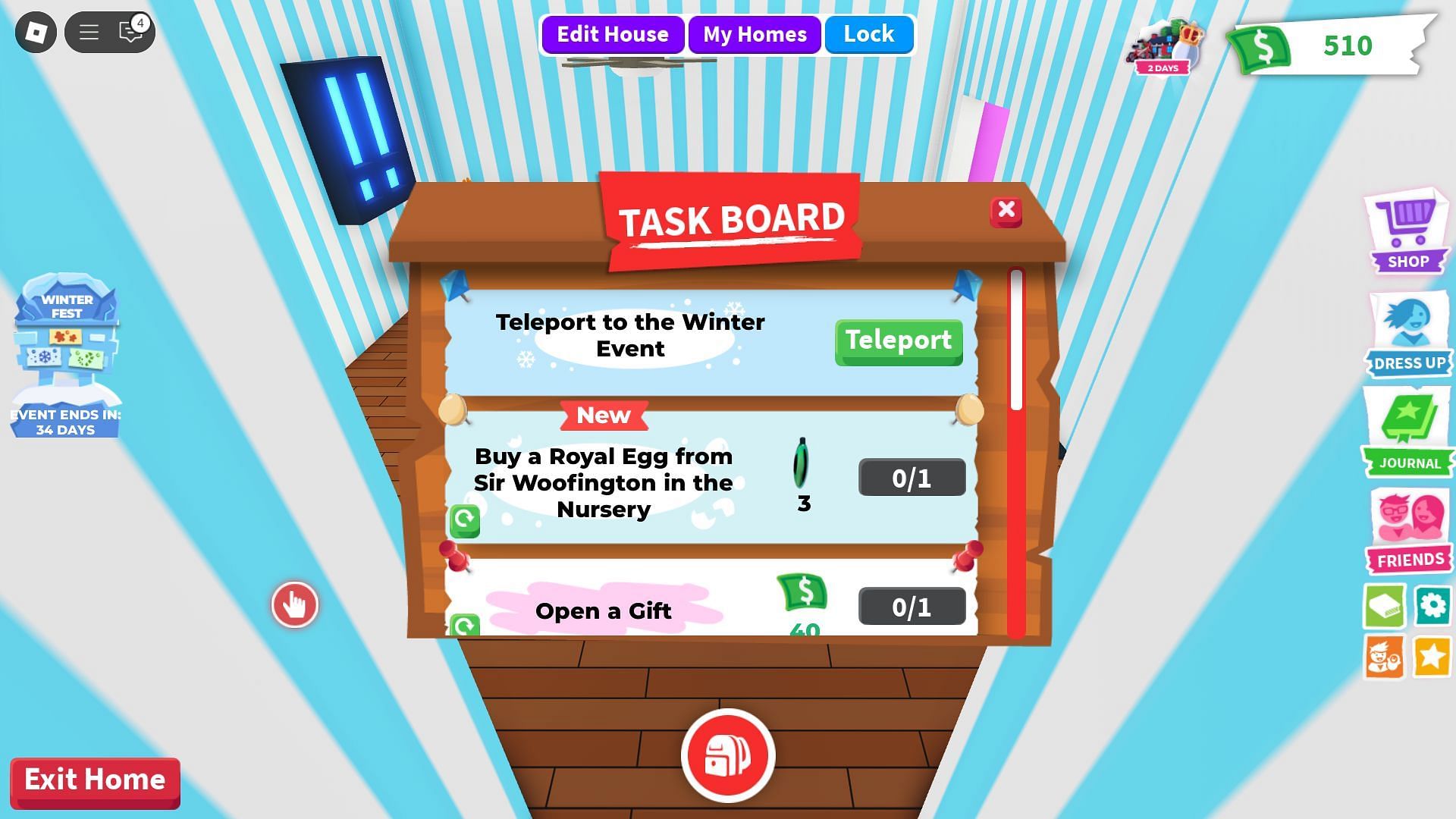 Clicking on Teleport will take you to the event map (Image via Roblox)