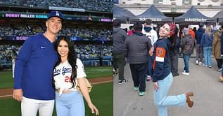 In Photos: Bobby Miller's girlfriend Natalie Loureda pairs split hem tank dress with knee-high boots, captivating the Dodgers pitcher