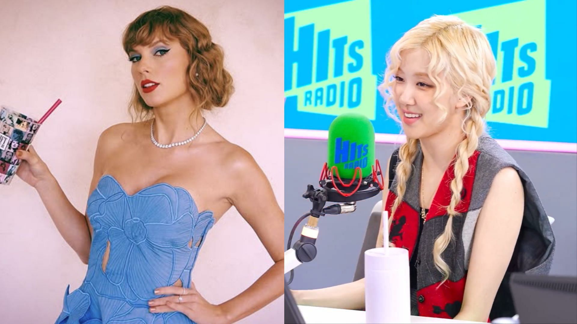 BLACKPINK&rsquo;s Ros&eacute; opens up about her friendship with Taylor Swift (Image via @hitsradio/X and @taylorswift/Instagram)