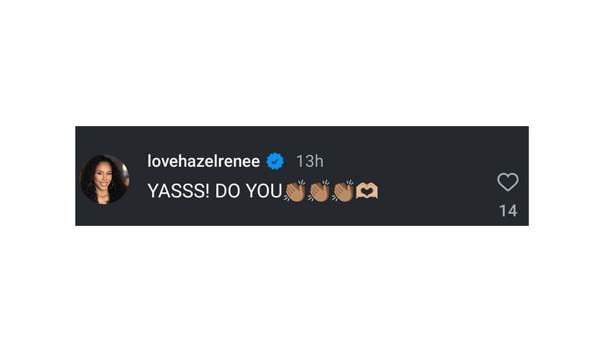 Hazel Renee comments on Tina Knowles&#039; IG post