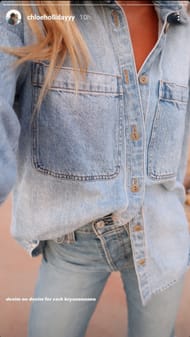 Jackson Holliday's wife Chloe wearing an all-denim outfit for a concert (via Instagram/@chloehollidayyy)