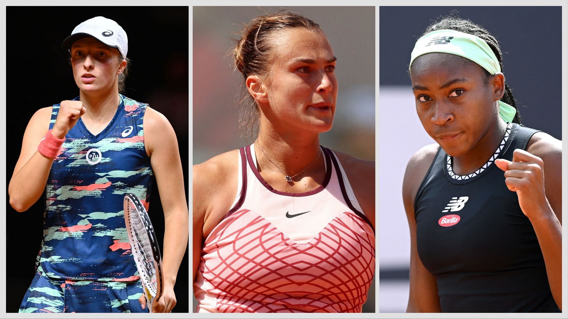 Top Paid famel athletes in 2024 ft (L-R) Coco Gauff, Aryna Sabalennka, Iga Swiatek (Source: Getty Images)