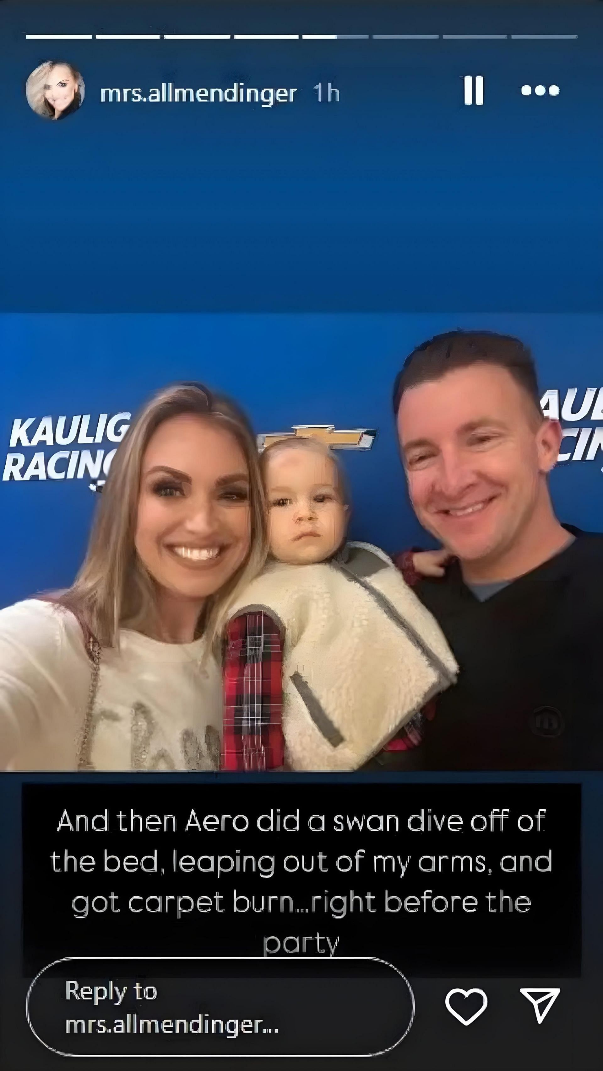 The Allmendinger family joined Kaulig Racing&#039;s holiday celebration - Source: via @mrs.allmendinger on Instagram