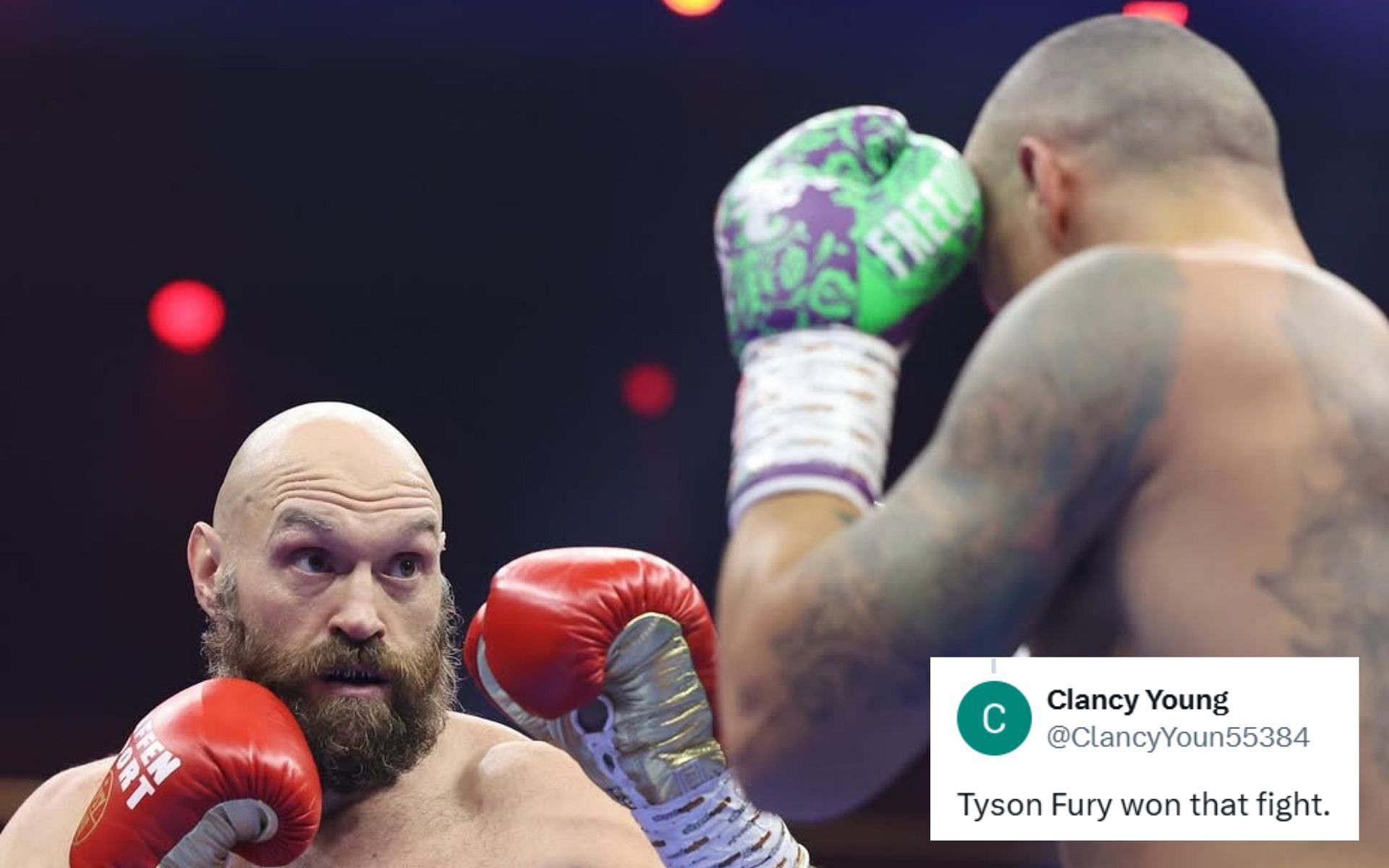 Tyson Fury (left) lost a closely contested rematch against Oleksandr Usyk (right). [Image courtesy: @frank_warren_official on Instagram]