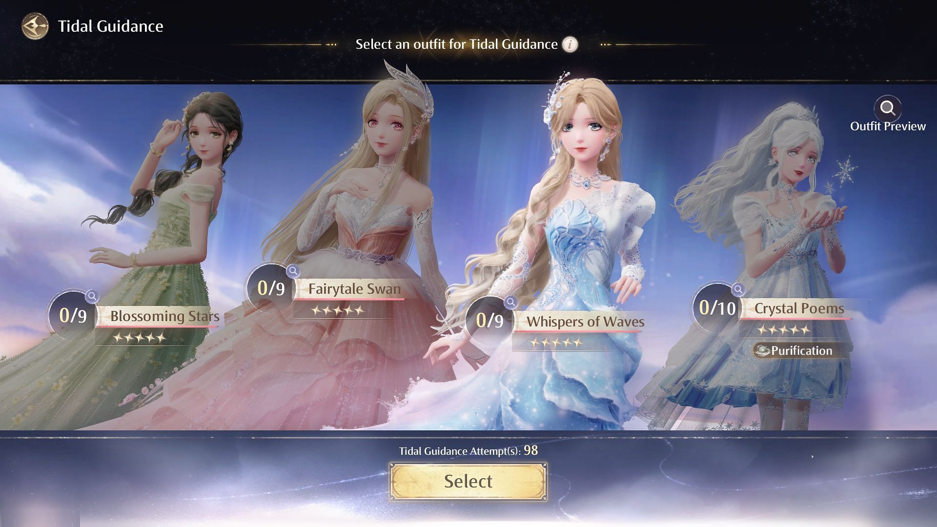 Pick any dress and click on Select (Image via InFold Games)