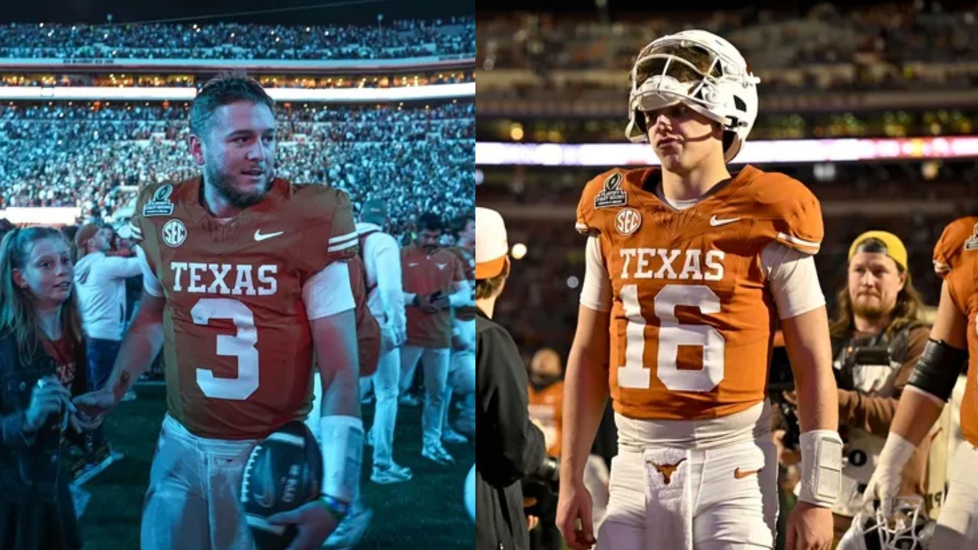 Texas quarterbacks Quinn Ewers and Arch Manning 