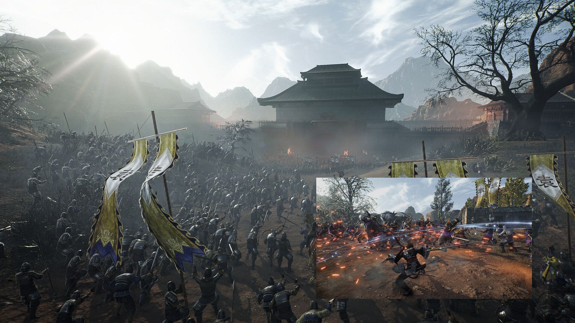 Glimpses of the battle in Dynasty Warriors Origins (Image via KOEI TECMO)