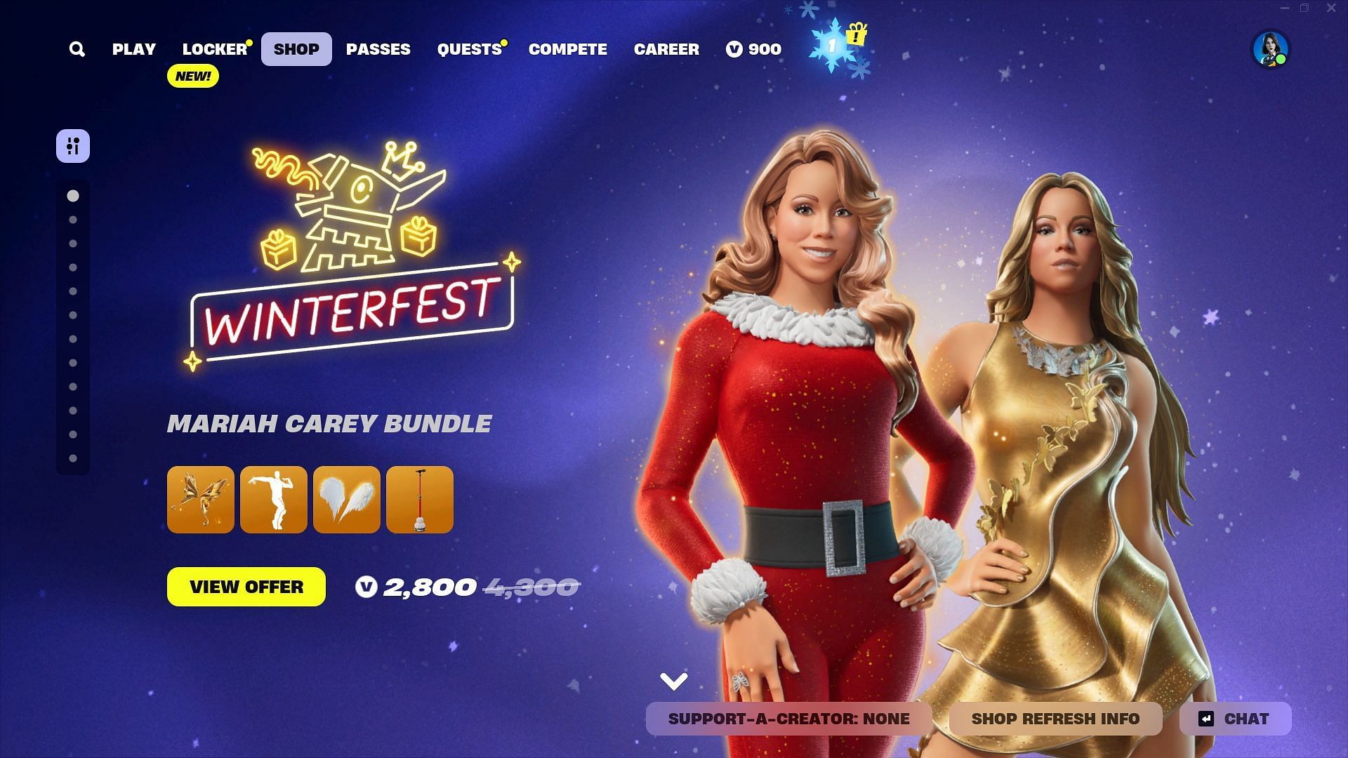 You can now purchase Mariah Carey skin in Fortnite (Image via Epic Games)