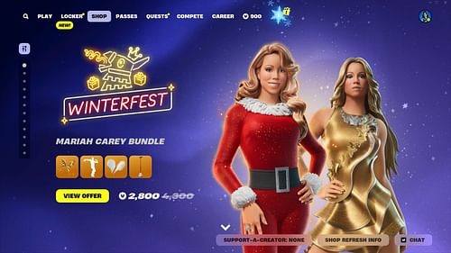 You can now purchase Mariah Carey skin in Fortnite (Image via Epic Games)