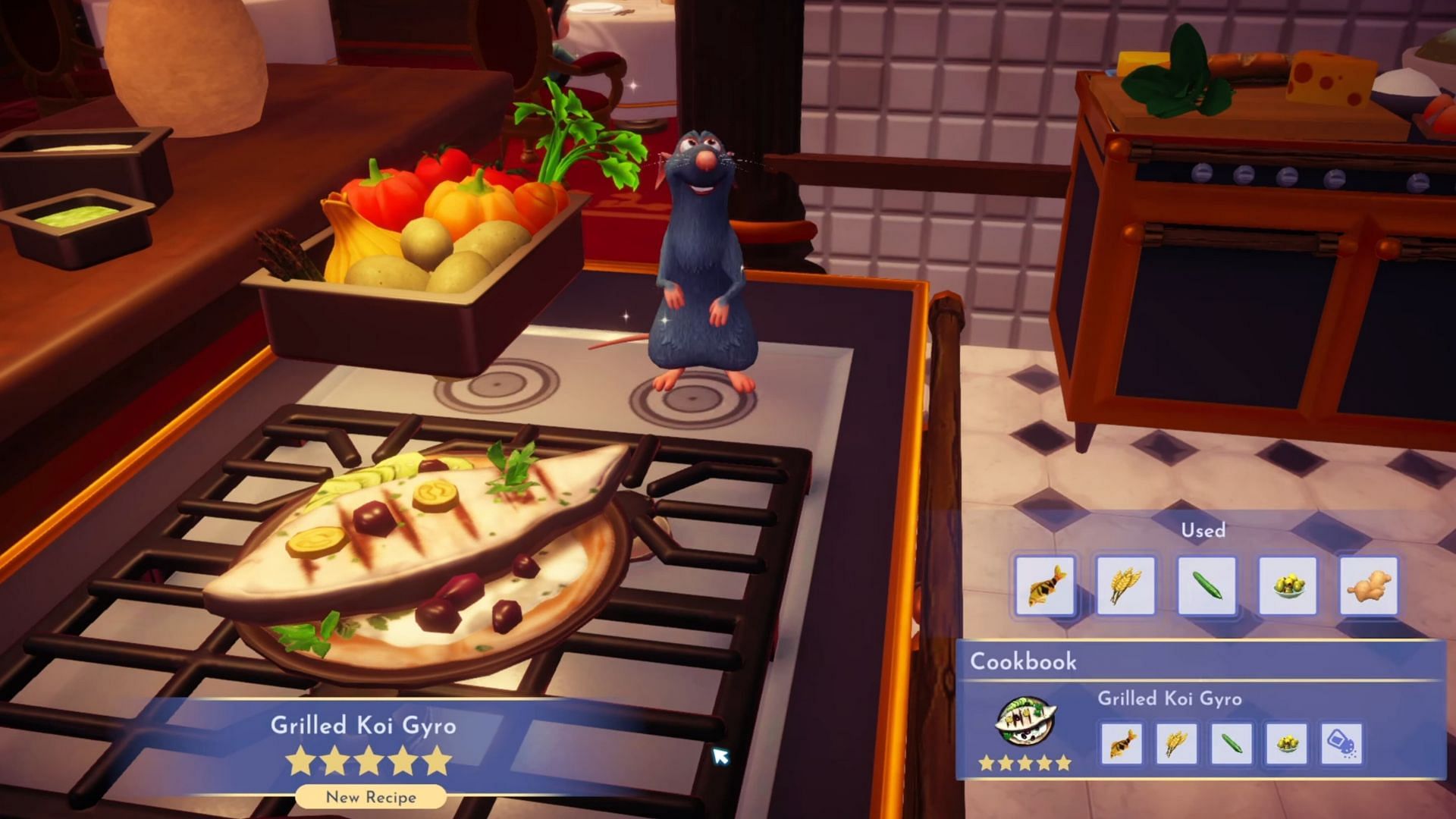 Grilled Koi Gyro is a tasty five-star dish (Image via Gameloft)