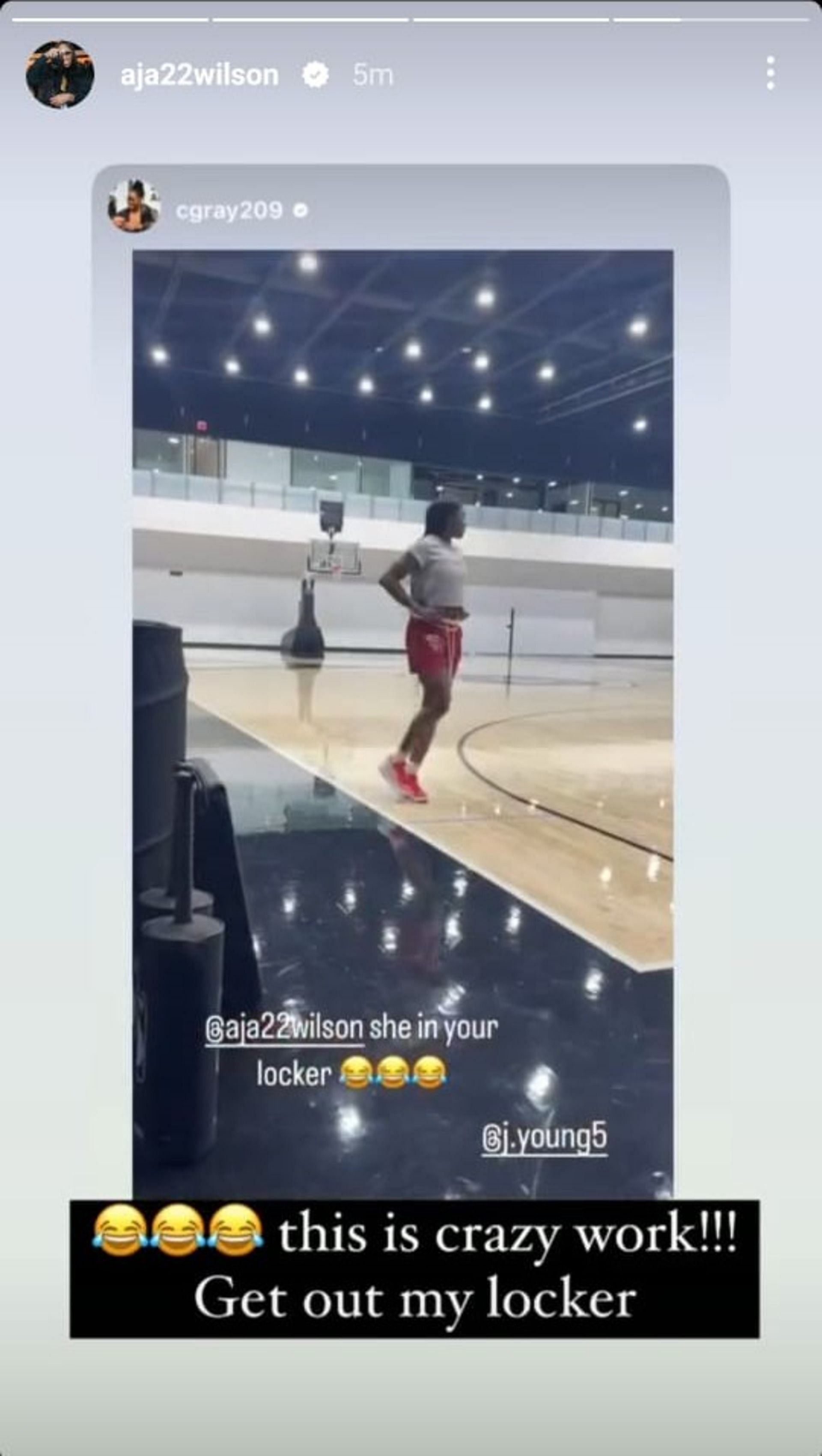 A&#039;ja Wilson&#039;s Instagram Story