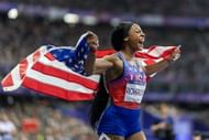 The Olympic Games-Paris 2024 - Sha'Carri Richardson celebrates gold medal win - Source: Getty