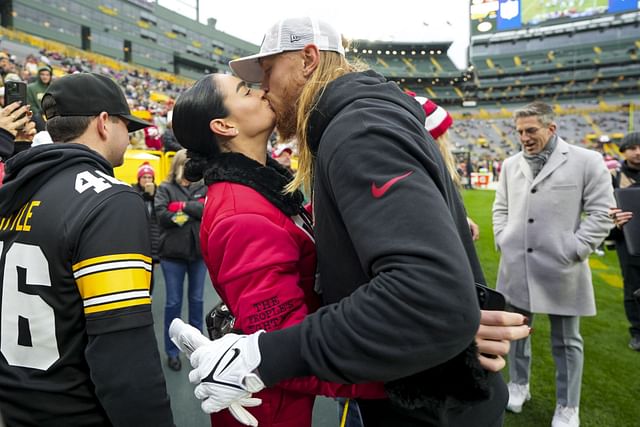 WATCH: George Kittle, wife Claire share intimate moment on the sidelines  ahead of 49ers-Lions MNF clash