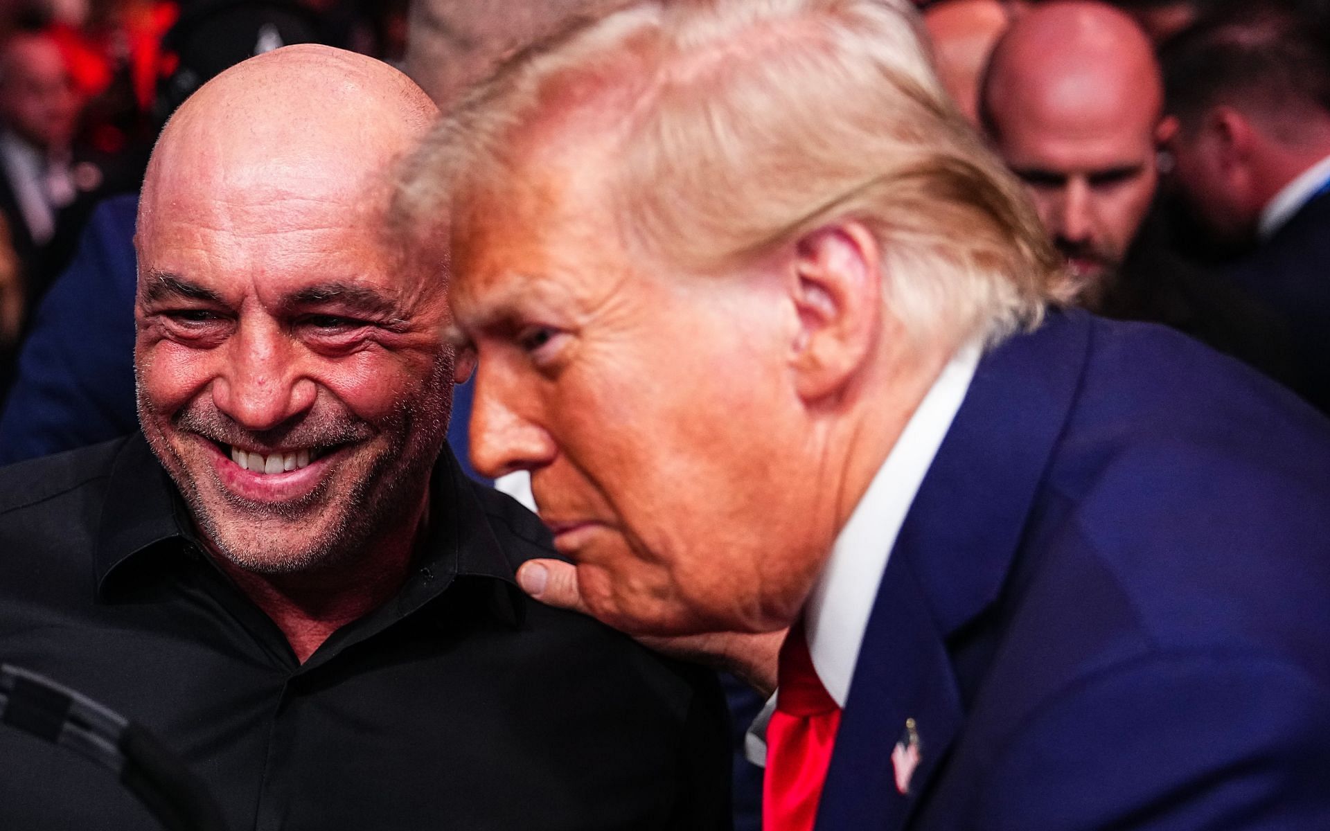 Joe Rogan (left) had a detailed conversation with Donald Trump (right) on the Joe Rogan Experience podcast earlier this year [Image courtesy: Getty Images]