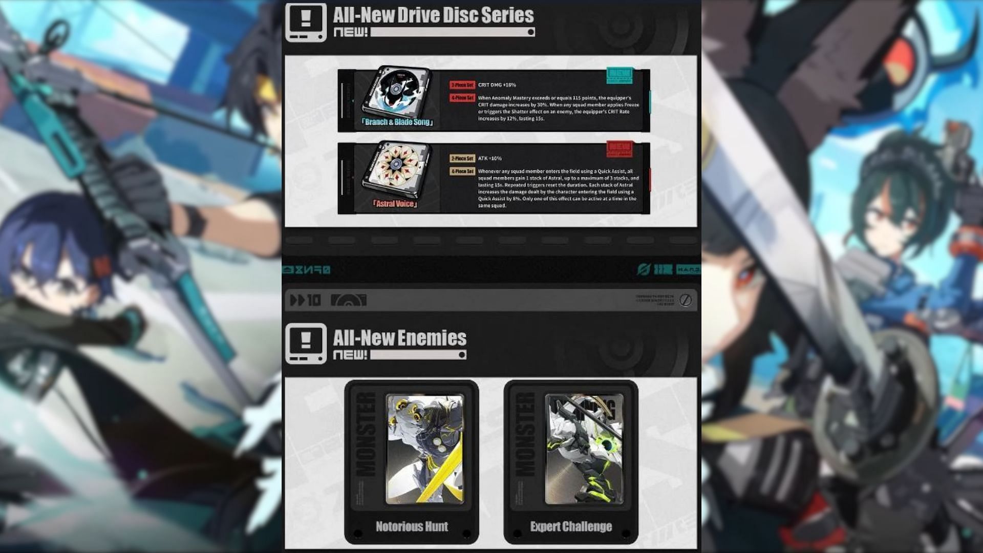 New Drive Disc sets and enemies (Image via HoYoverse)