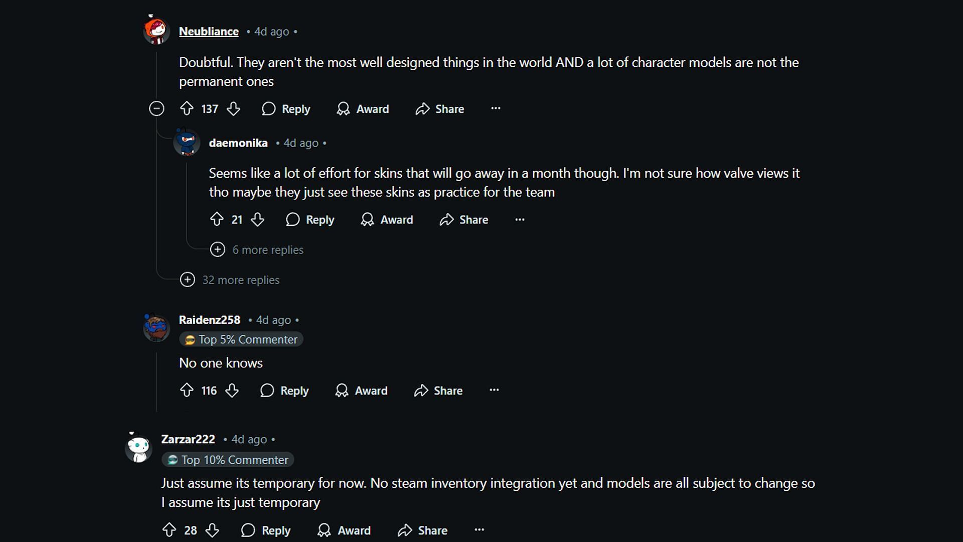 Comments from the community (Image via Reddit || r/DeadlockTheGame)