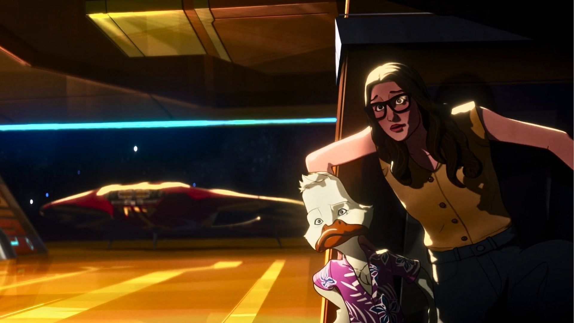 Howard the Duck and Darcy in a still from What If...? season 3 episode 4 (Image via Marvel Entertainment/ YouTube)