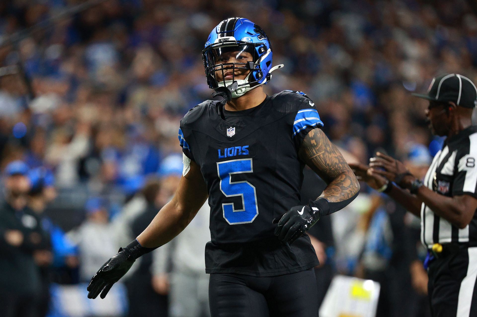 David Montgomery in action during Buffalo Bills vs. Detroit Lions. (Credits: Getty)