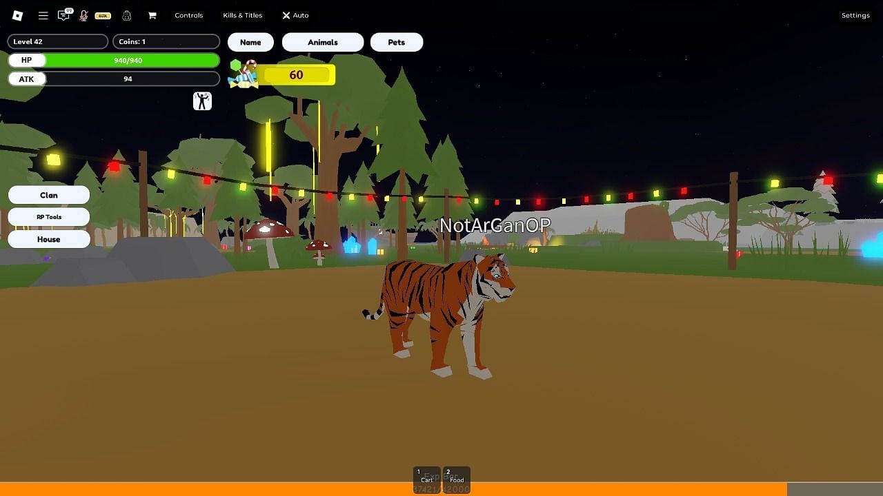 Utilize the Tiger&#039;s agility and strength to take on hoards of enemies (Image via Roblox)