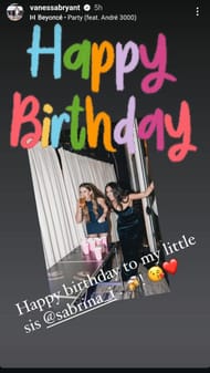 Vanessa Bryant shares unseen beer pong memories on Sabrina Ionescu's birthday. Photo Credit: IG