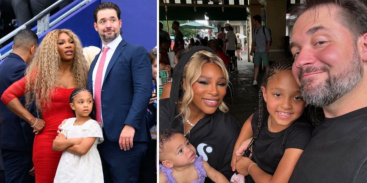 Serena Williams and husband Alexis Ohanian with their daughters Olympia and Adira (Image Source: Getty; @alexisohanian on Instagram)