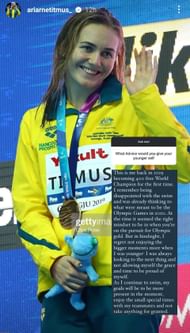 Screenshot of Titmus' Instagram story. CREDITS: IG/ ariarnetitmus_