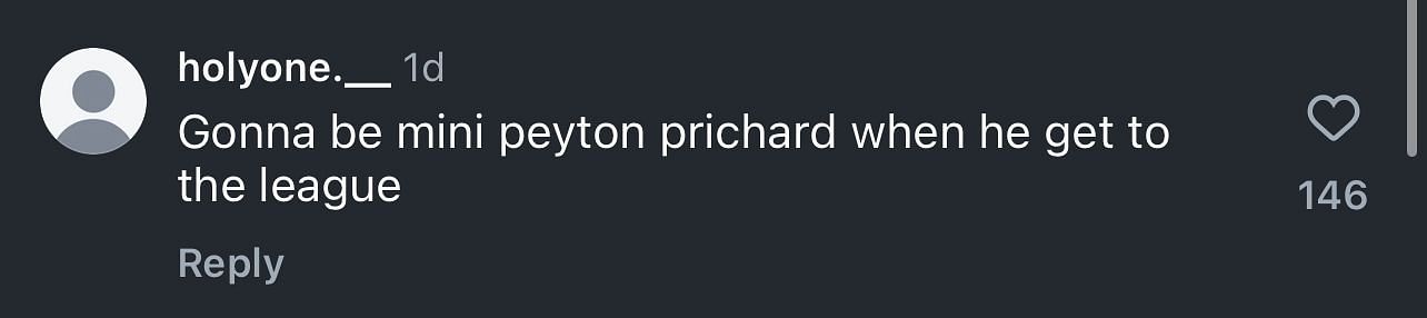 &quot;Gonna be mini Peyton Prichard when he gets to the league,&quot; another said, comparing Ellis to the 2024 NBA champion.