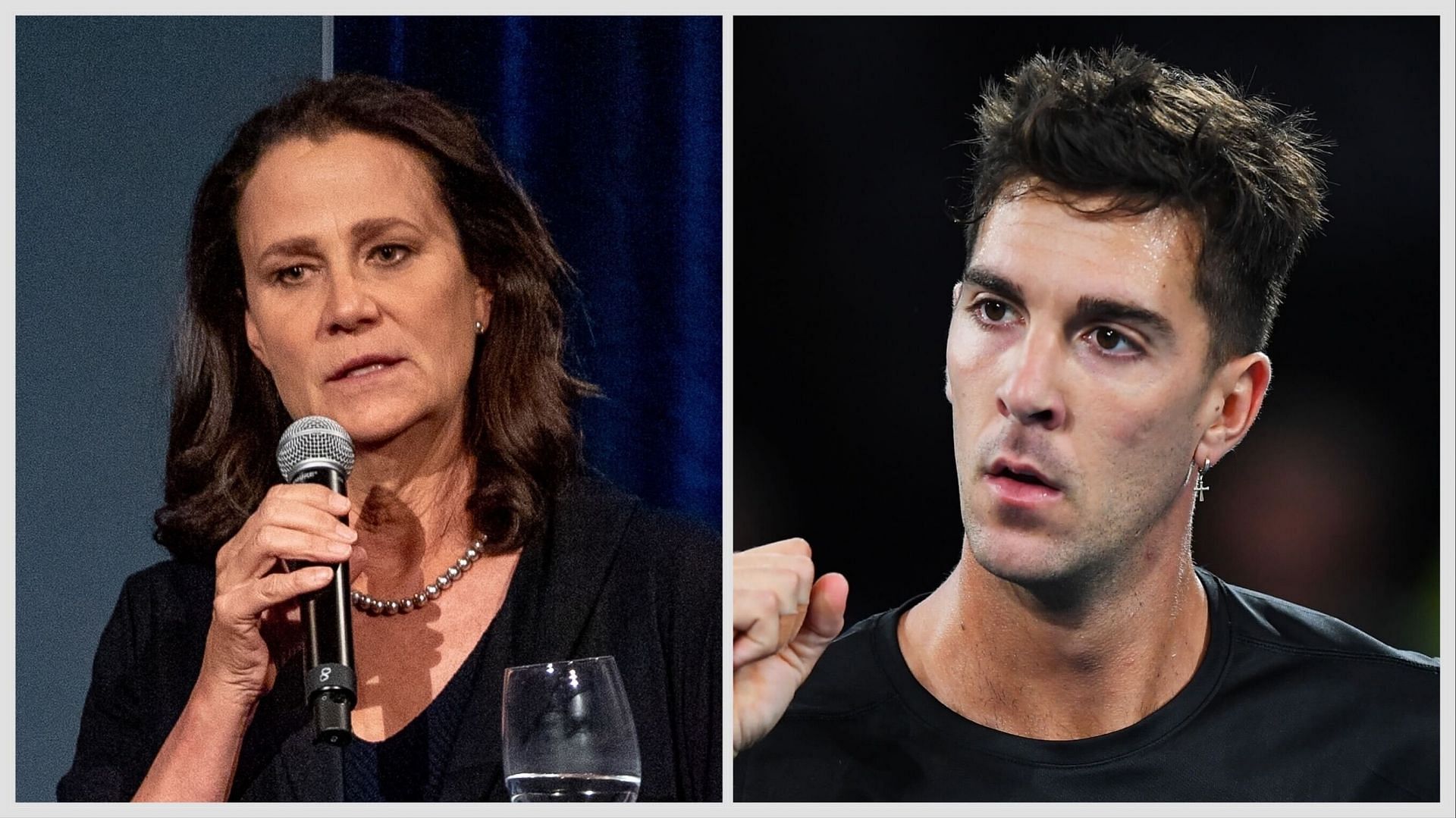 Pam Shriver (L) &amp; Thanasi Kokkinakis (R) [Image Source: Getty Images]