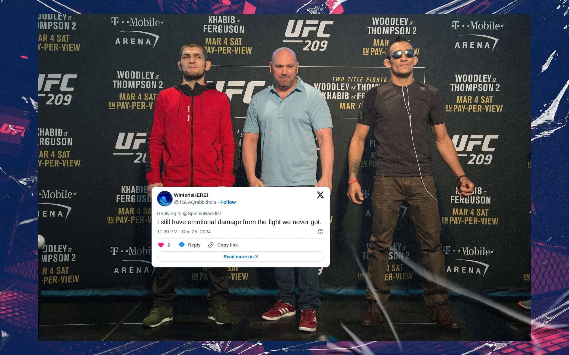 Fans revisit the Khabib Nurmagomedov vs. Tony Ferguson fights that never materialized. [Image courtesy: Getty Images] 