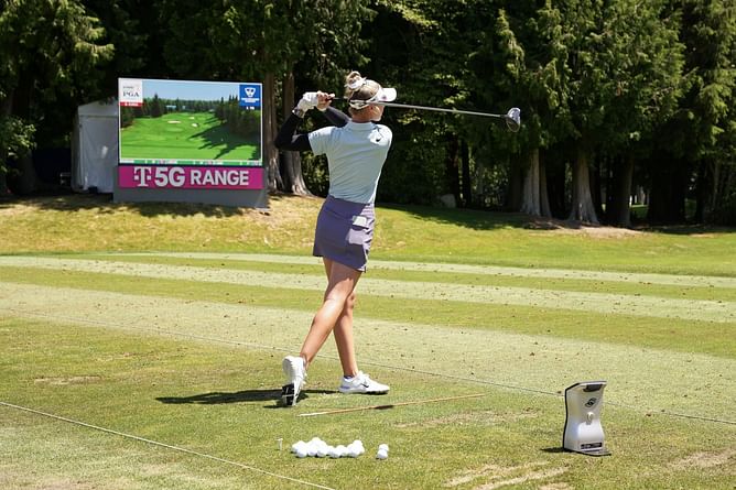 Nelly Korda hits the practice range ahead of her off-season commitments