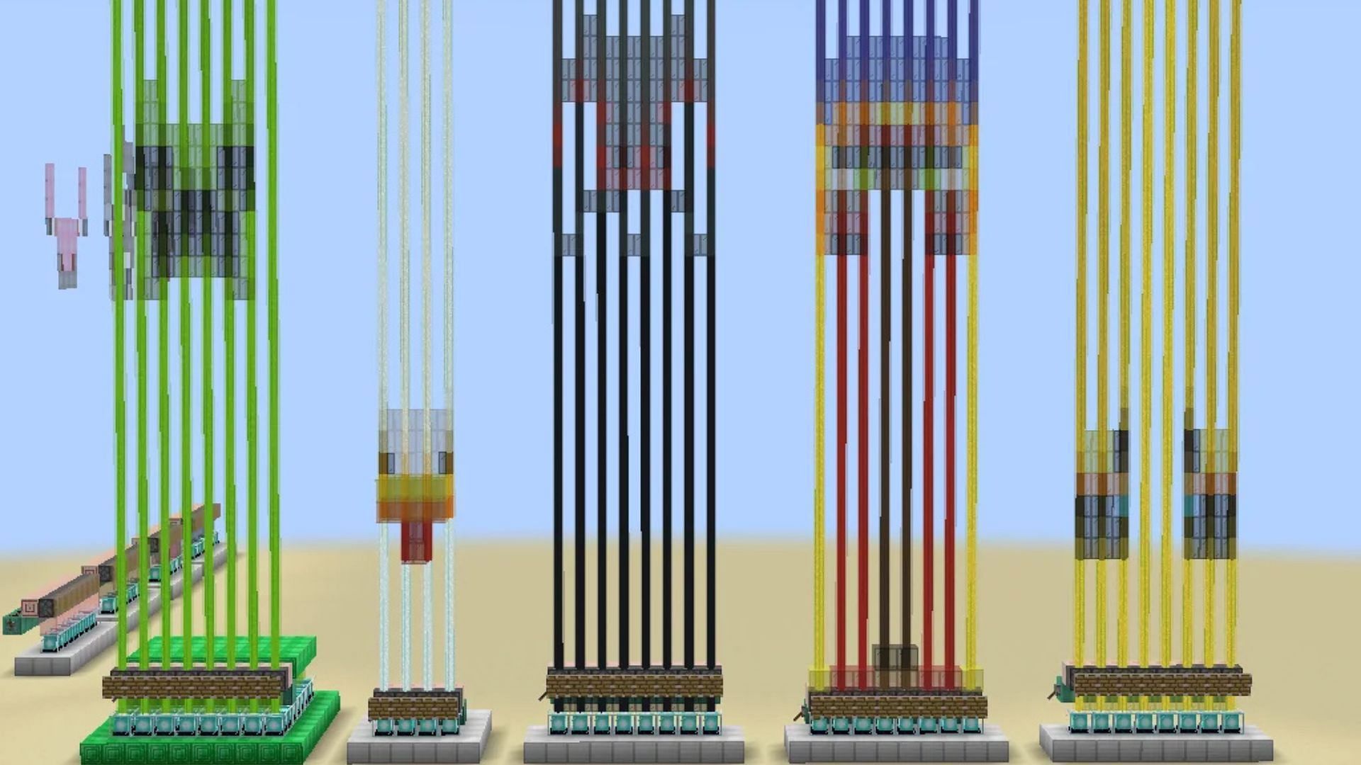 pixel art in Minecraft using beacons