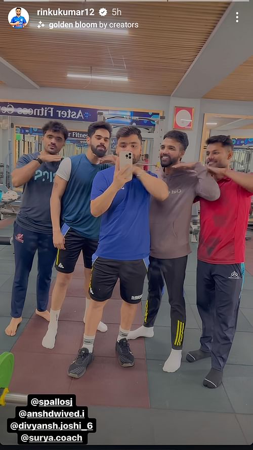 Screenshot of Rinku with his UP teammates (Image via Rinku Singh IG)