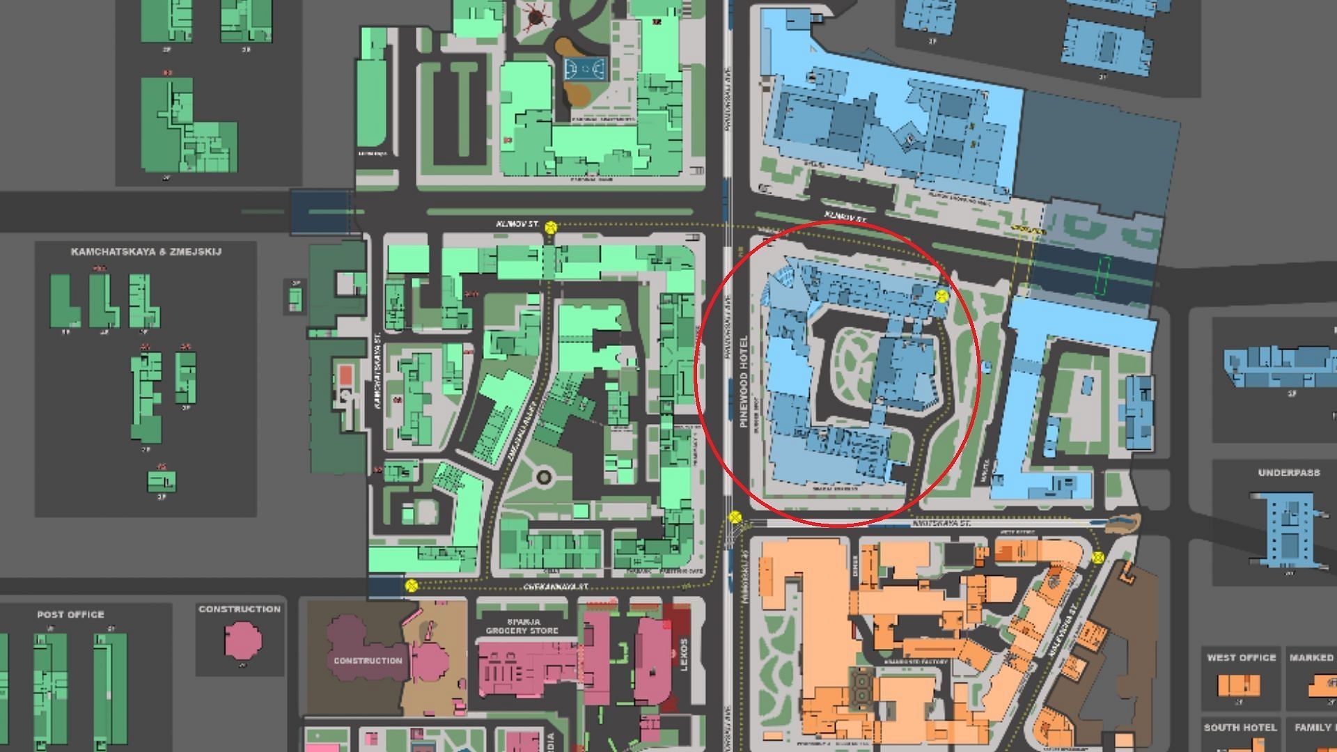 Pinewood Hotel location (Image via Battlestate Games II Tarkov Wiki)