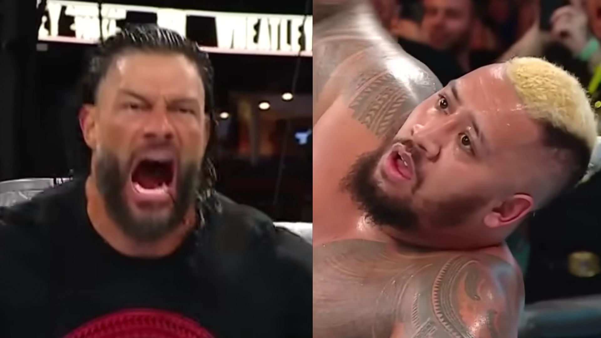 Roman Reigns (L) and Solo Sikoa (R) (Image via WWE YT) 