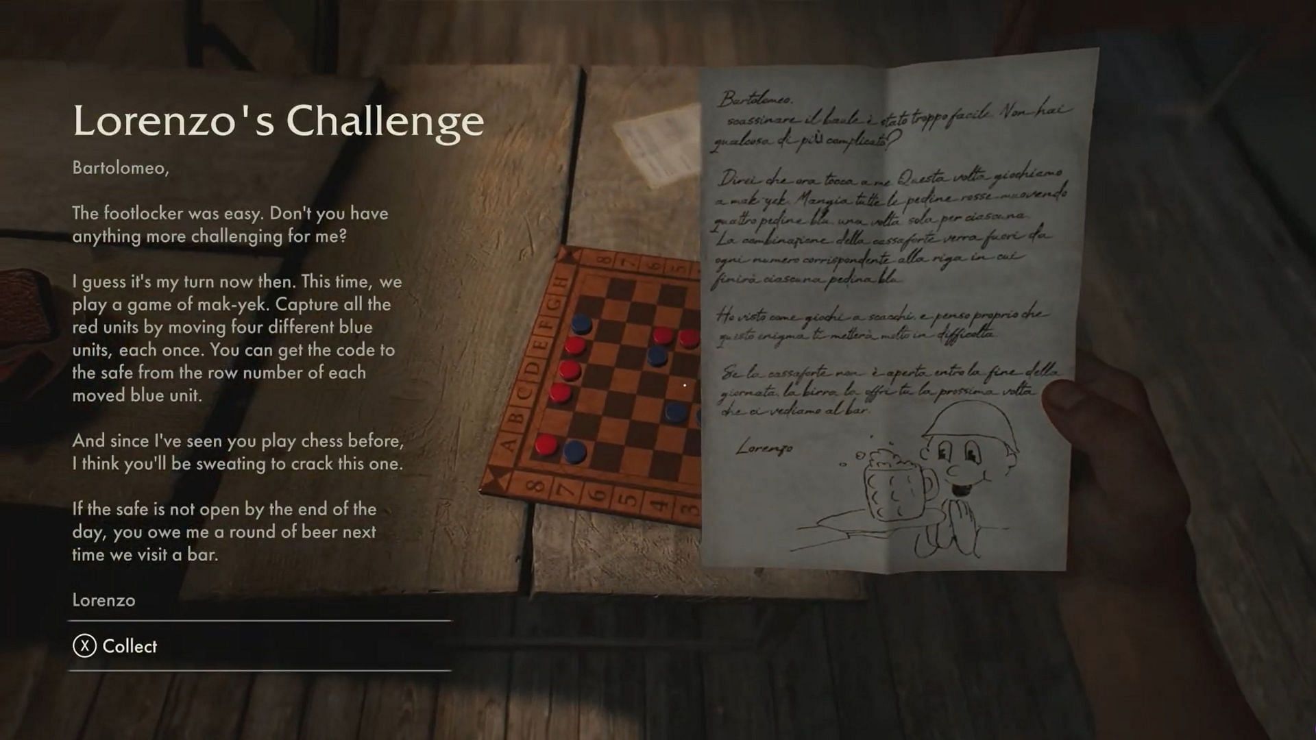 The note from Lorenzo (Image via Bethesda Softworks || YouTube/@ PerfectParadox)