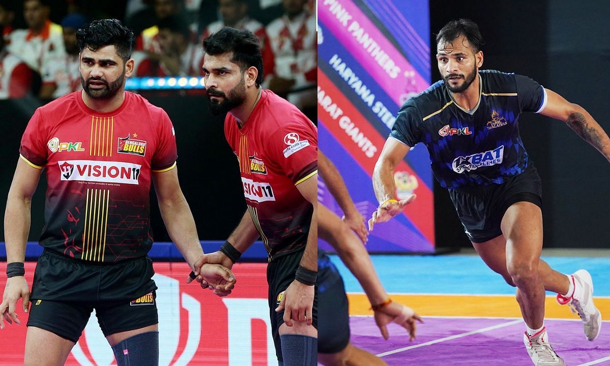 परदीप नरवाल और सचिन तंवर (Photo Credit - @BengaluruBulls/@tamilthalaivas)