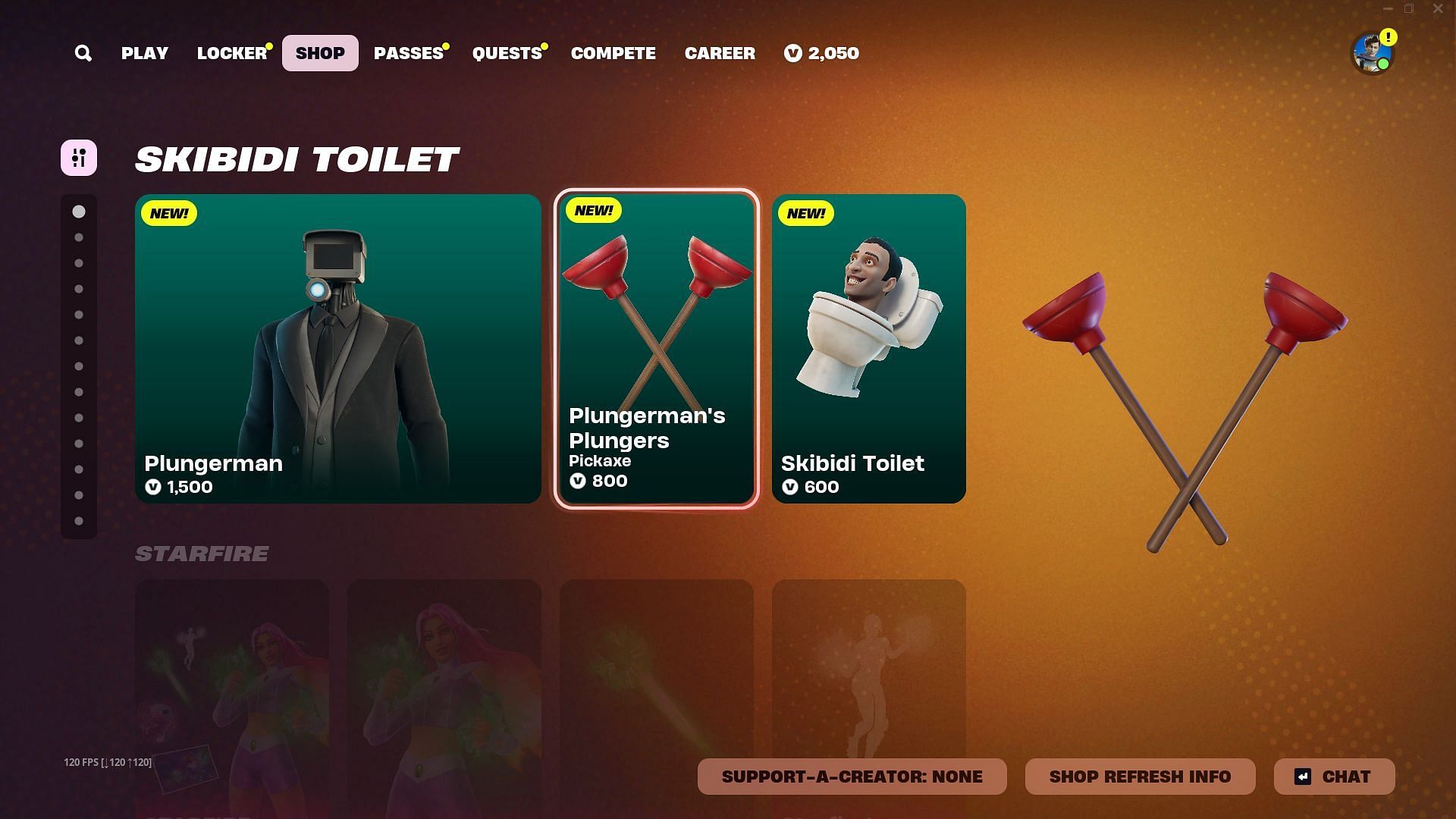 You can purchase the Skibidi Toilet skin in Fortnite separately (Image via Epic Games)(Image via Epic Games)