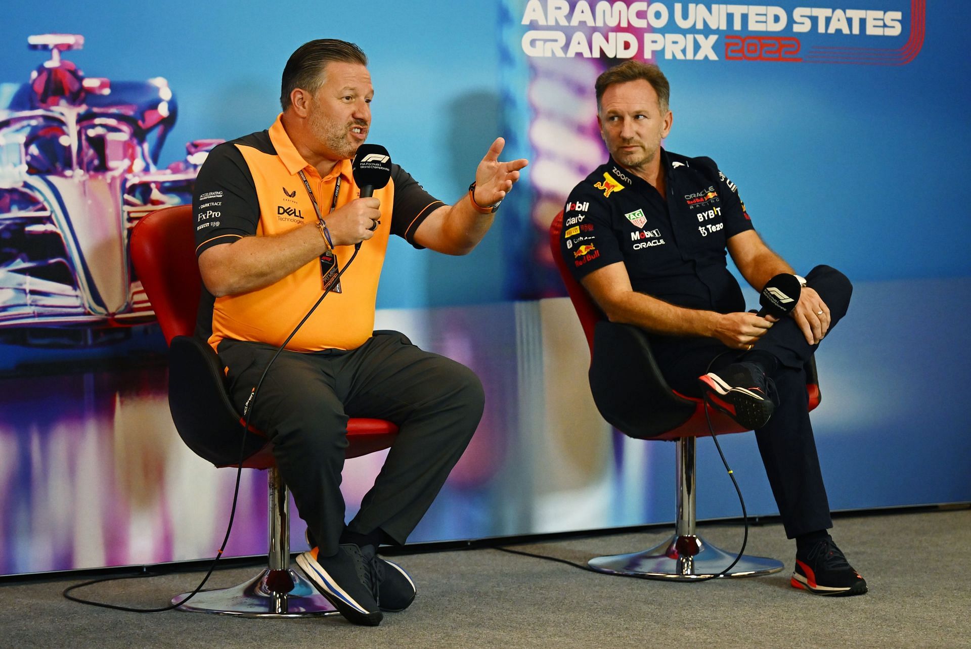 Christian Horner, Zak Brown (Image Source: Getty)