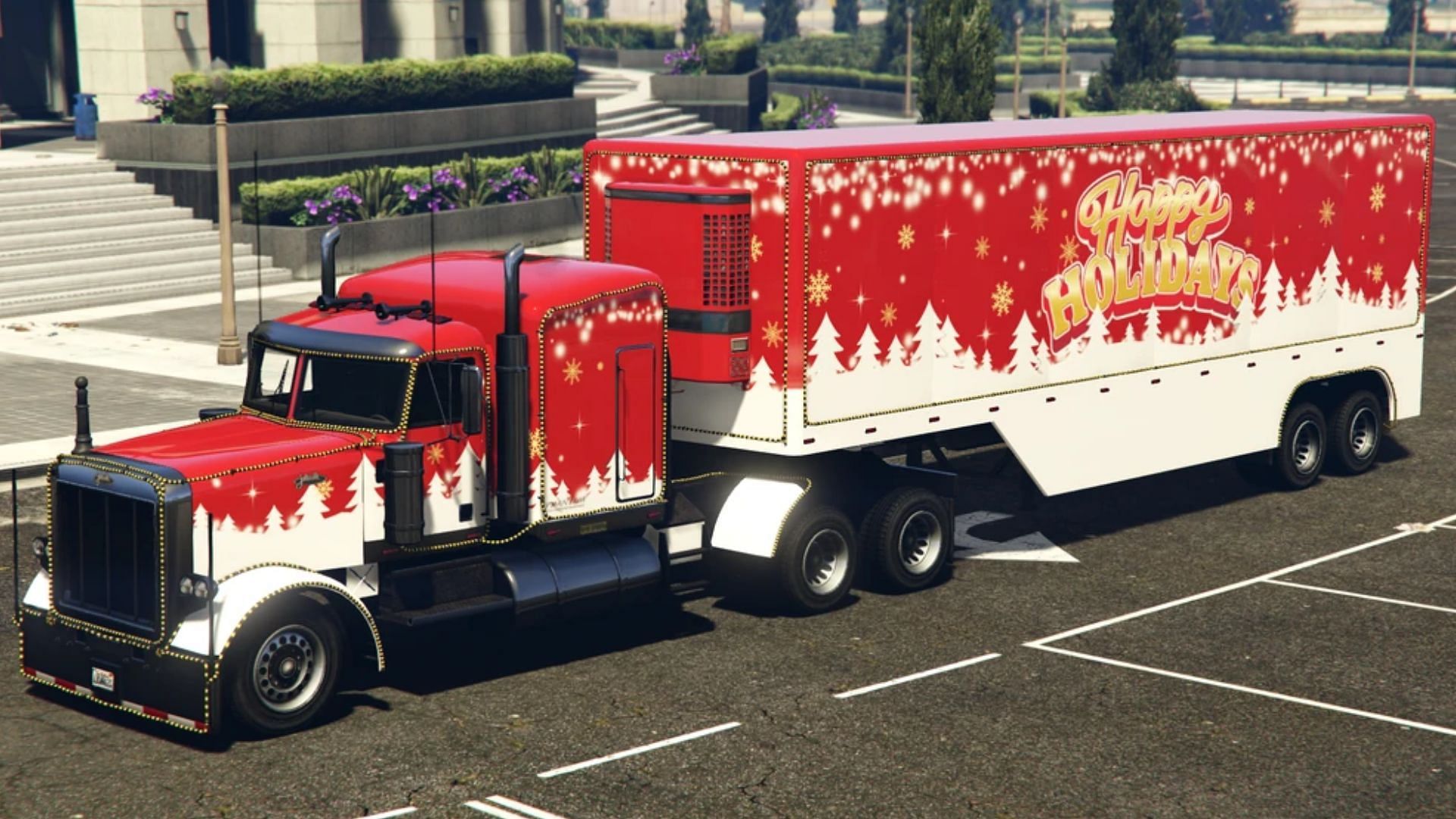 The Happy Holidays Hauler is offering free gifts for everyone (Image via Rockstar Games)