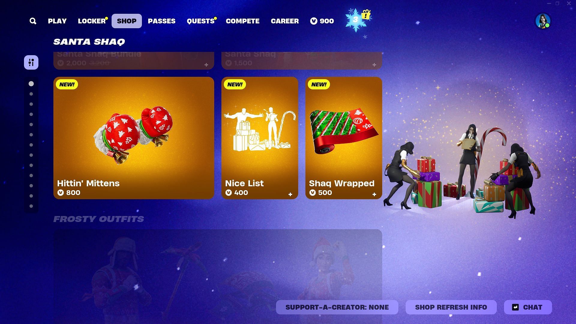 You can individually purchase the Santa Shaq skin in Fortnite (Image via Epic Games)