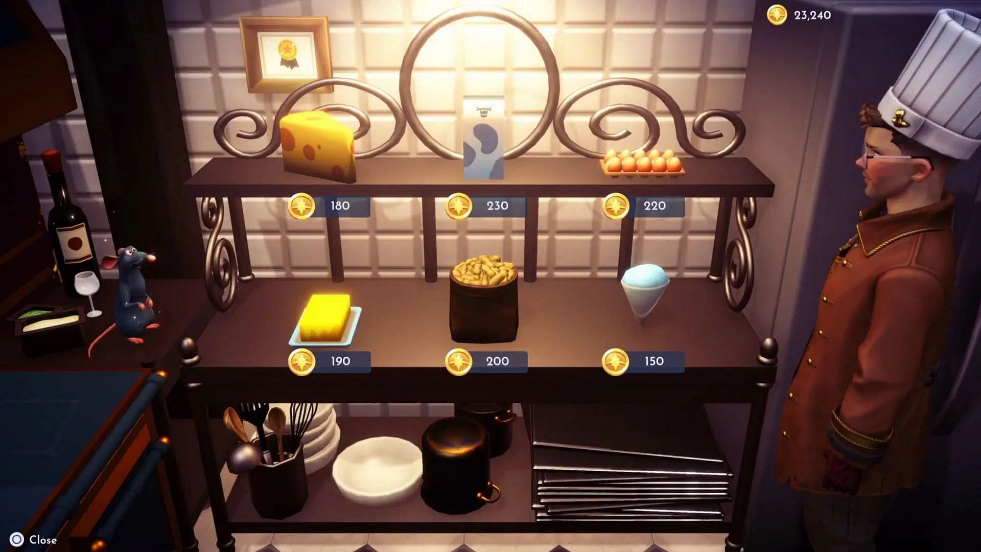 Cheese can be purchased from Chez Remy for 180 Star Coins (Image via Gameloft ||YouTube @Game Explorer)