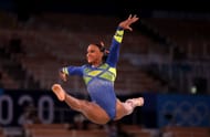Andrade competing for the Brazilian national team during the all-around apparatus on the sixth day of the 2020 Tokyo Olympics (Image via: Getty Images)